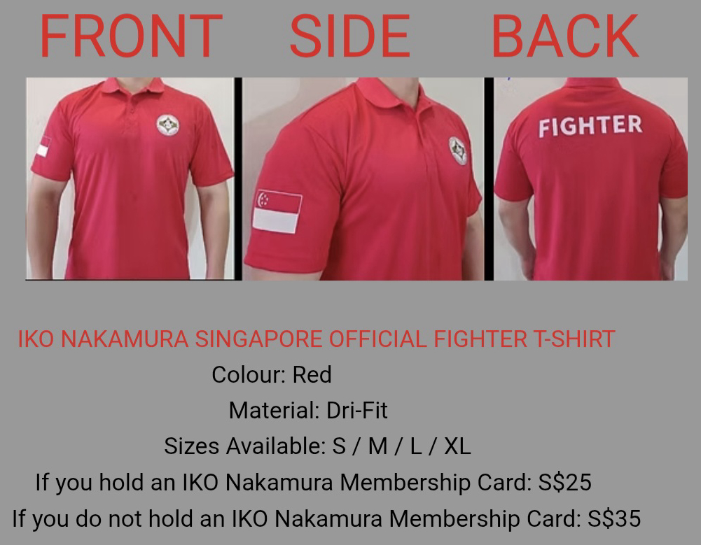 IKO Nakamura Singapore official red fighter t-shirt