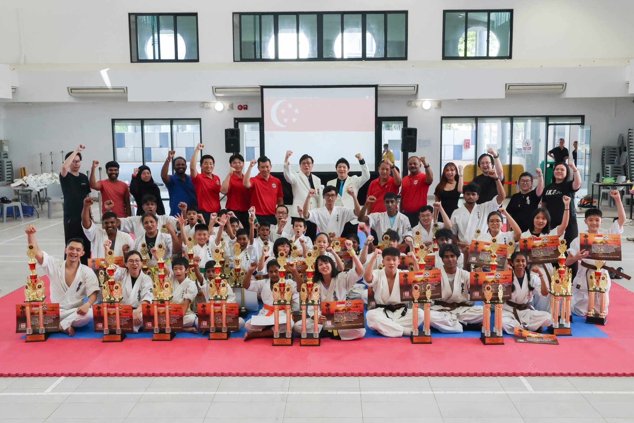 Kyokushin Karate Singapore students practising